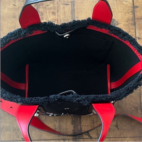 Christian Louboutin Artistic Black and Red Tote - Picture 2 of 11